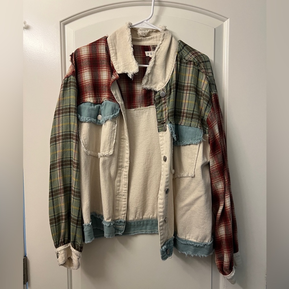 Patchwork Frayed Flannel Size S - image 1
